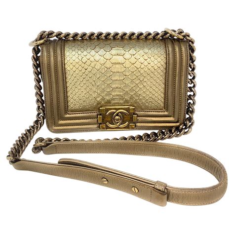 chanel python bag gold|Chanel python bags 2019.